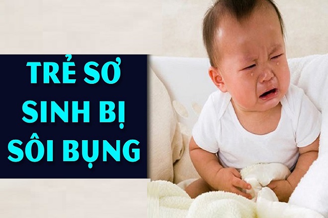 Trẻ sơ sinh bị sôi bụng về đêm