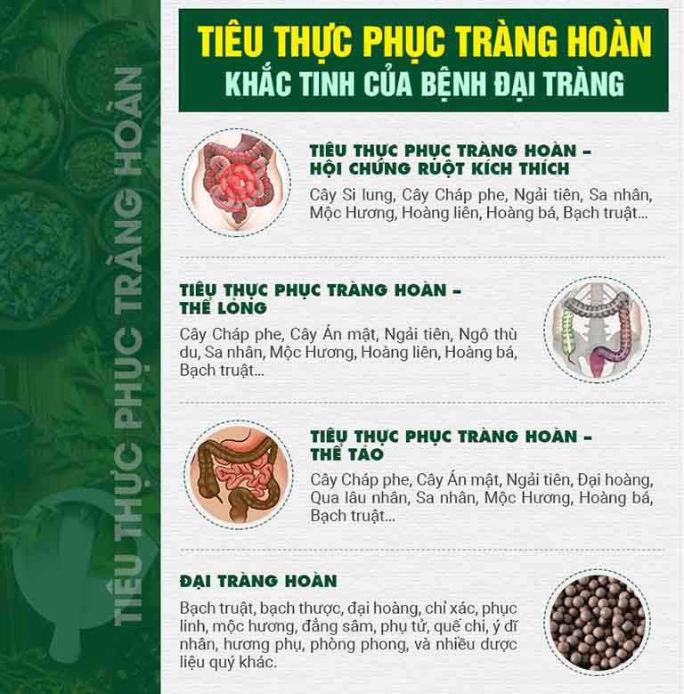 4 chế phẩm trong Tiêu thực Phục tràng hoàn